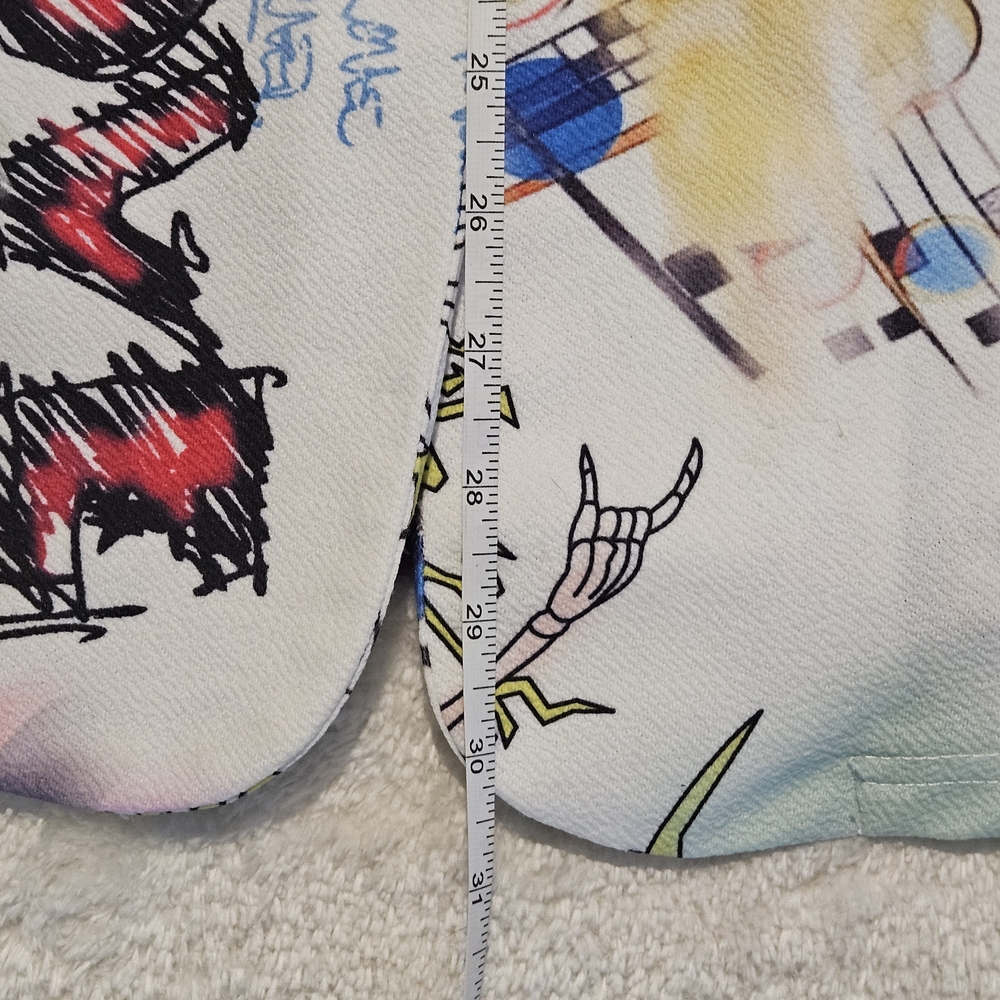 NEW SHEIN Abstract White Blazer Size XS Avant Garde Streetwear Maximalism - Picture 6 of 7
